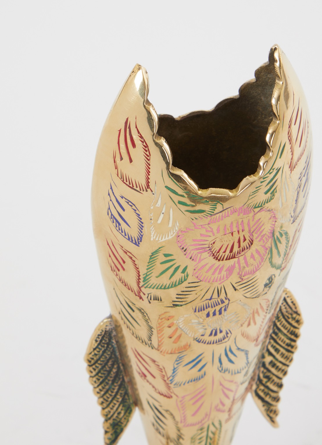 Doing Goods Miracle Fish vaas 28 cm - detail 4 goud