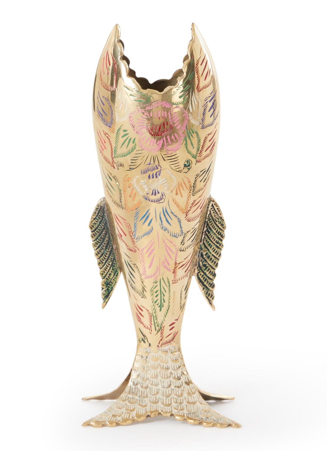 Doing Goods Miracle Fish vaas 28 cm - voorkant goud