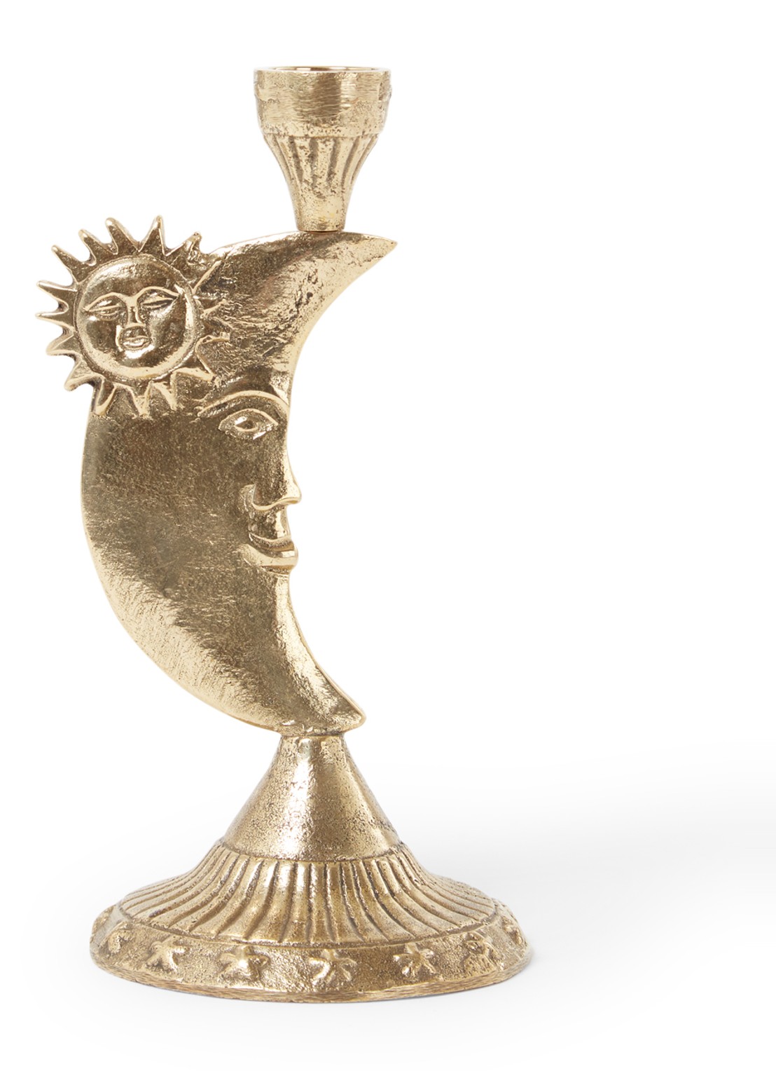 Doing Goods Morgan Maan kandelaar 18 cm - voorkant goud
