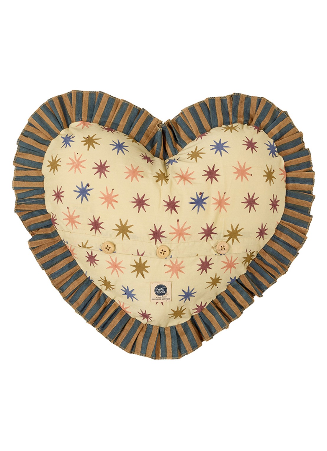 Doing Goods Noa Star Heart kussen 50 x 48 cm - detail 2 creme