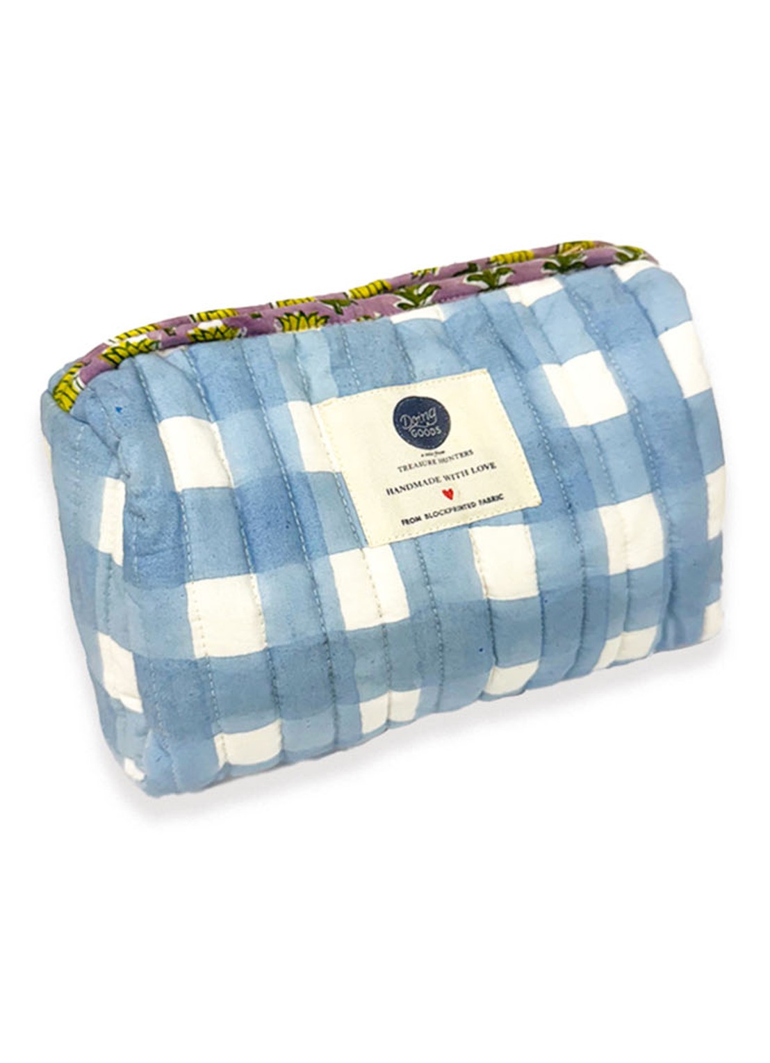 Doing Goods Nova make-up tas met ruitdessin - achterkant 5 blauw