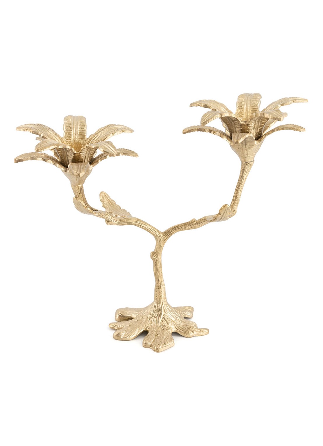 Doing Goods Palash Palm kandelaar 22,5 cm - achterkant 4 brons