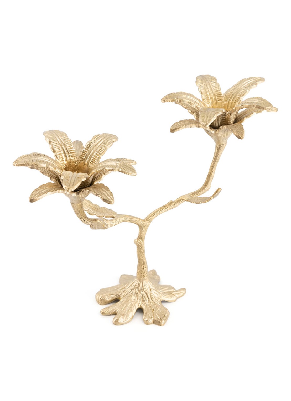 Doing Goods Palash Palm kandelaar 22,5 cm - voorkant brons
