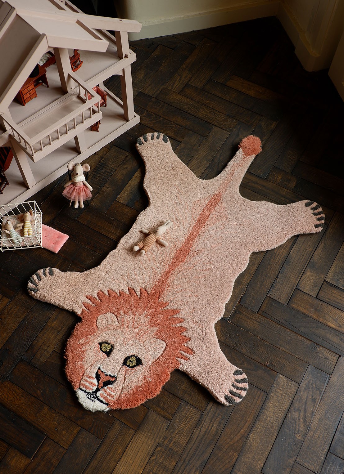 Doing Goods Pinky Lion vloerkleed 100 x 65 cm - detail 5 bruin