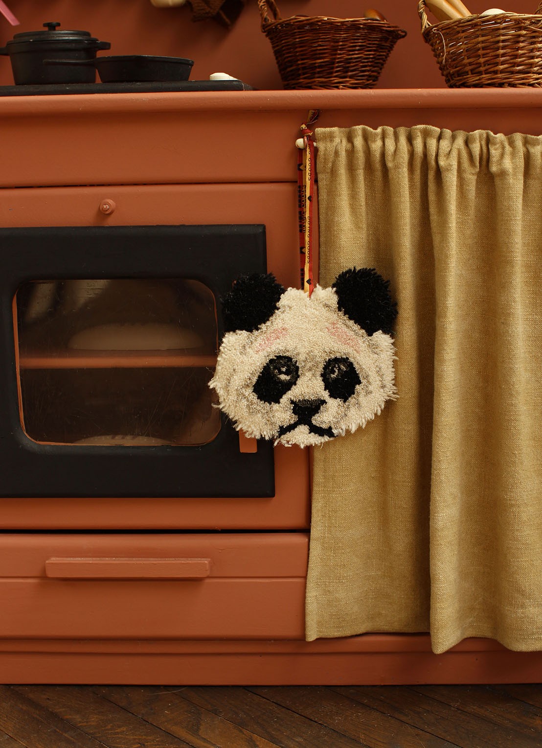Doing Goods Plumpy Panda Dierenkop hanger - voorkant 3 zwart