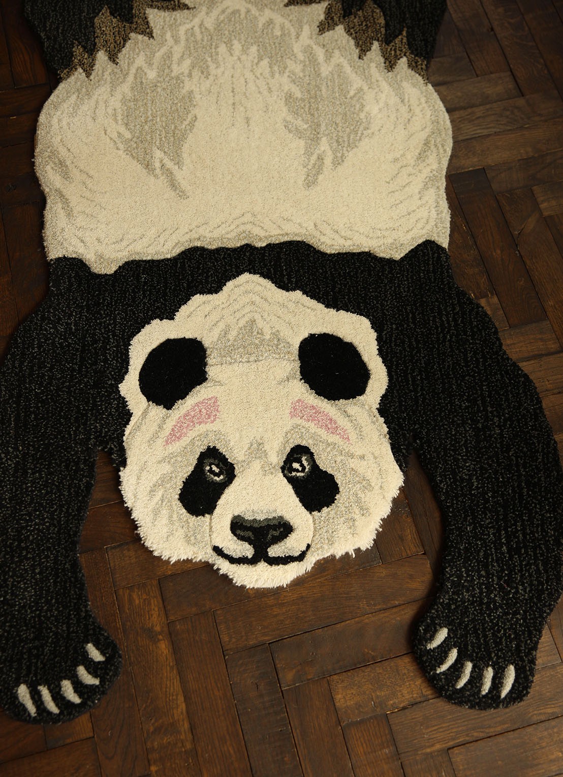 Doing Goods Plumpy Panda vloerkleed 154 x 86 cm - detail 3 gebroken wit