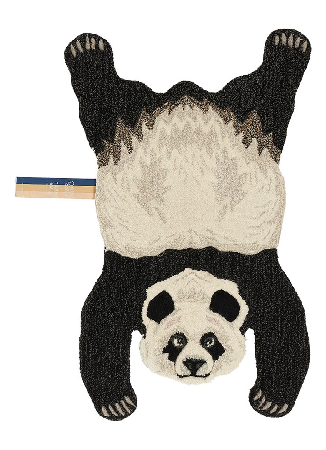 Doing Goods Plumpy Panda vloerkleed 97 x 55 cm - voorkant zwart