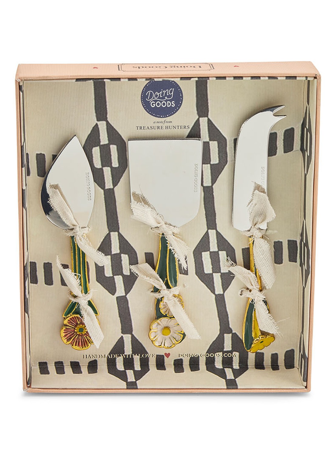 Doing Goods Posy kaasmes set van 3 in giftbox - achterkant brons