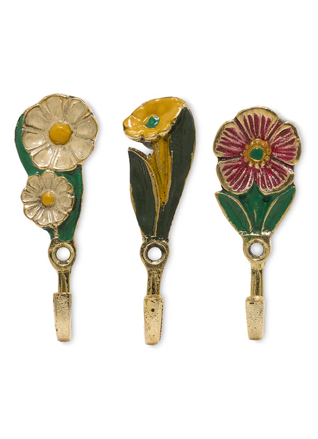Doing Goods Posy wandhaak 7 cm set van 3 - voorkant goud