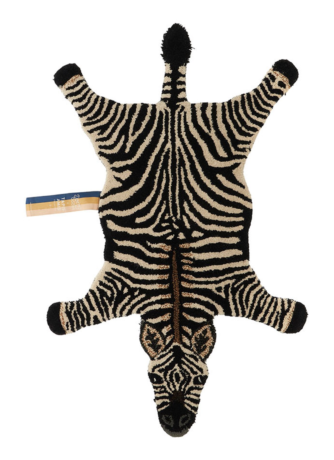 Doing Goods Stripey Zebra vloerkleed 102 x 67 cm - voorkant 3 zwart