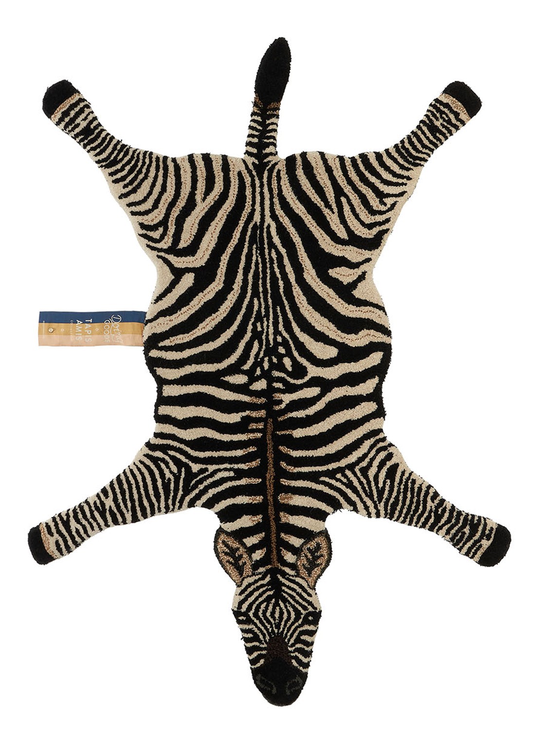 Doing Goods Stripey Zebra vloerkleed 153 x 110 cm - voorkant zwart