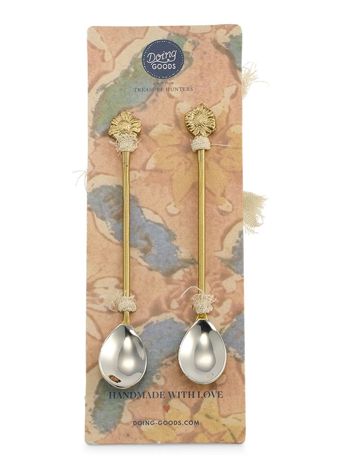 Doing Goods Sunny Sunflower theelepel set van 2 - achterkant 3 brons