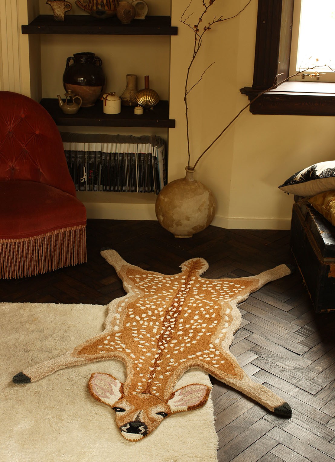 Doing Goods Tapis Amis Francis Hert Large vloerkleed 150 x 96 cm - voorkant 3 bruin