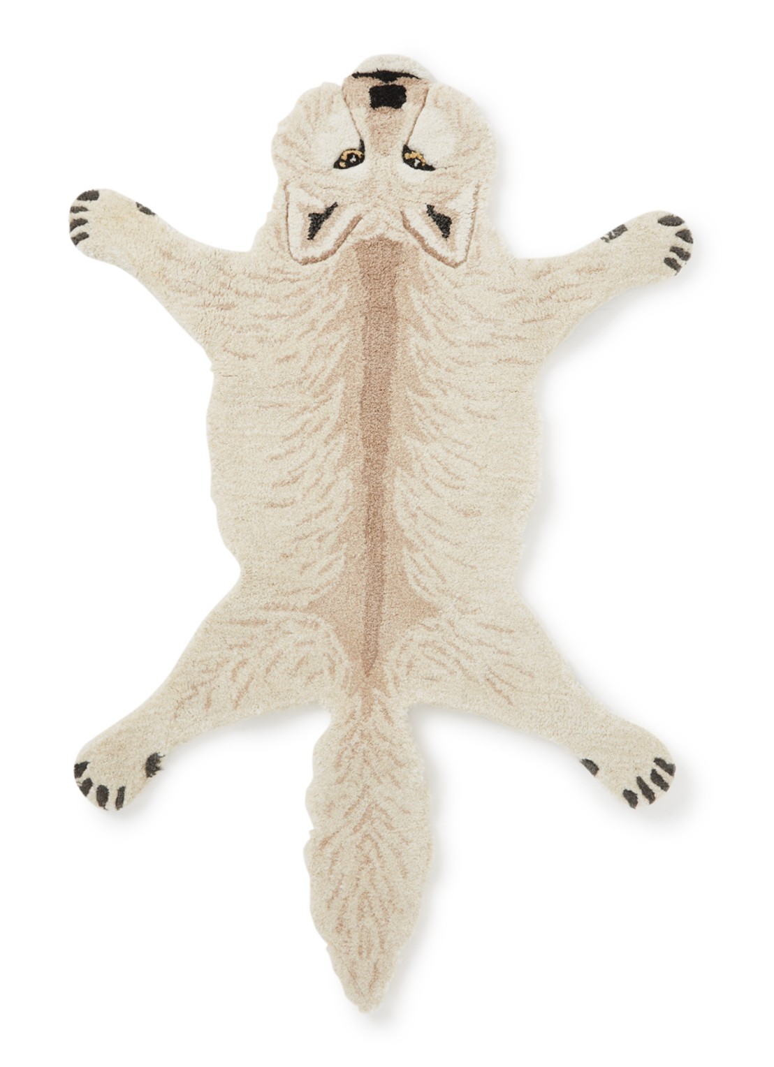 Doing Goods Tapis Amis Woozy Wolf Small vloerkleed 102 x 71 cm - voorkant beige
