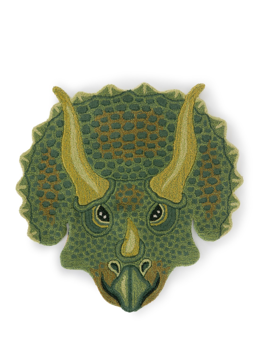 Doing Goods Triceratop Head vloerkleed 95 x 91 cm - voorkant 2 groen