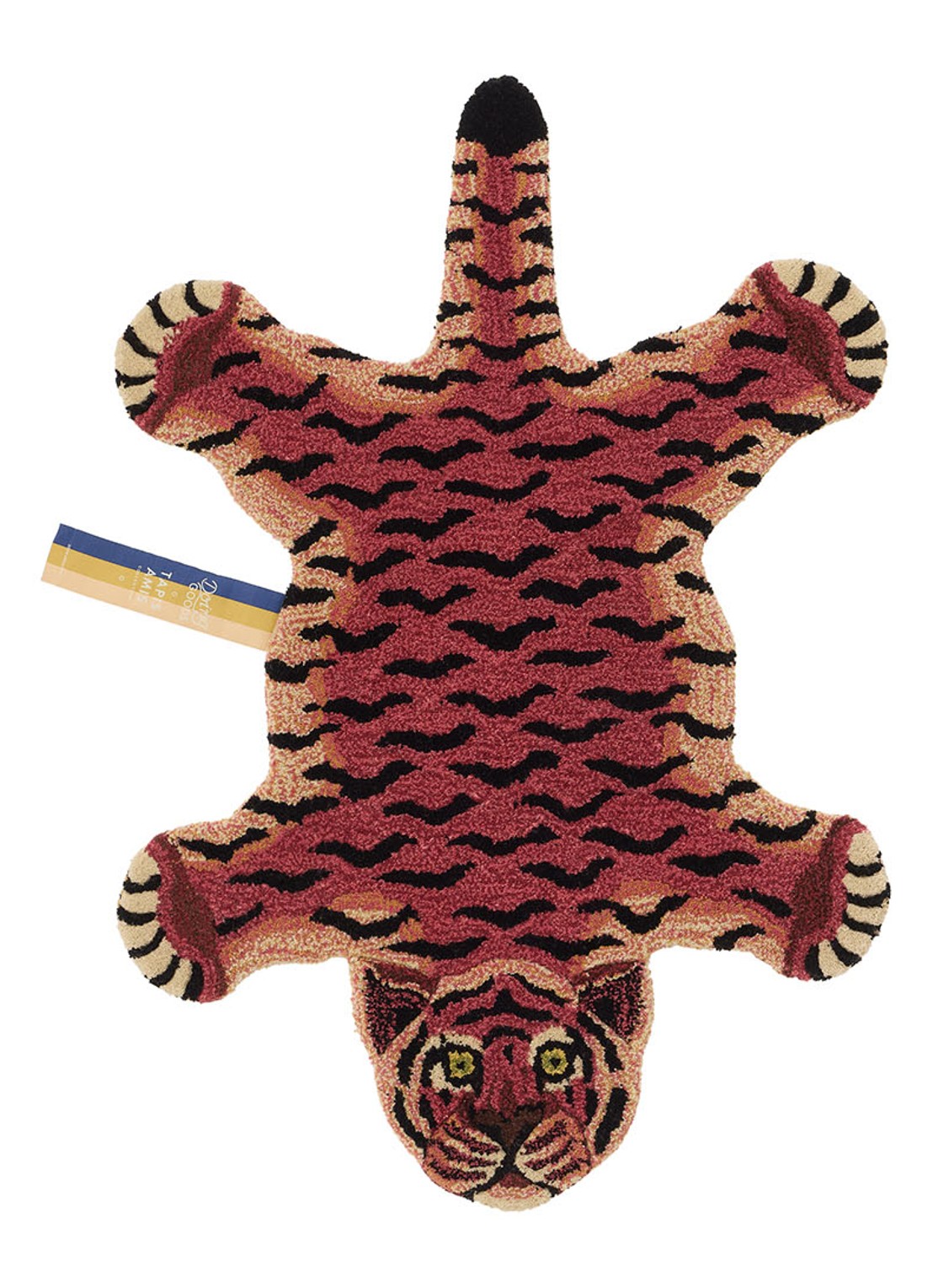 Doing Goods Tula Wijze Tijger vloerkleed - voorkant steenrood