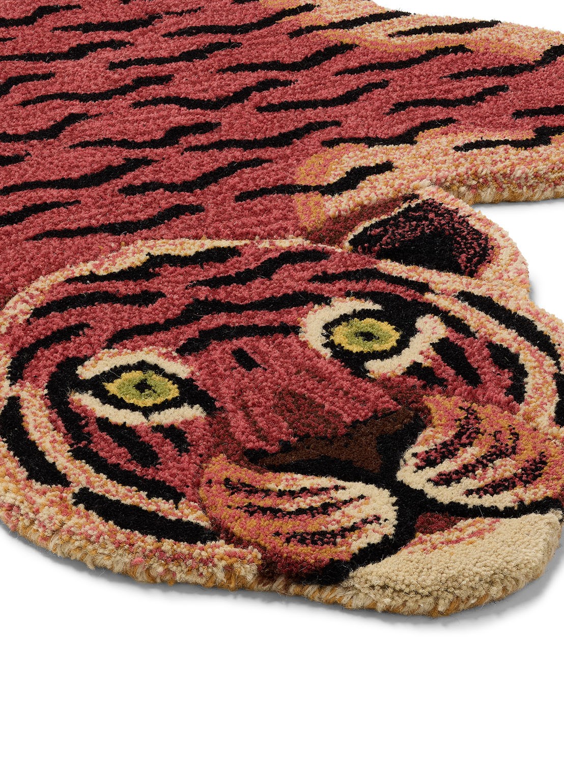 Doing Goods Tula Wijze Tijger vloerkleed - achterkant 9 steenrood