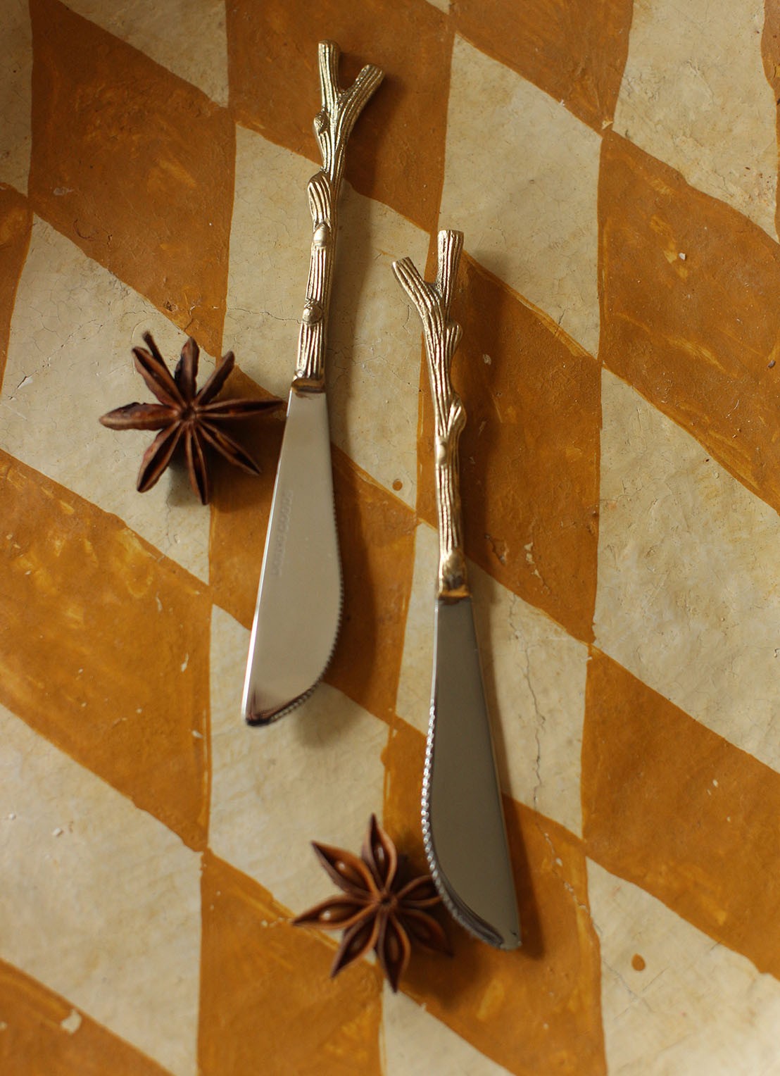 Doing Goods Twiggy botermes set van 2 - voorkant 4 brons