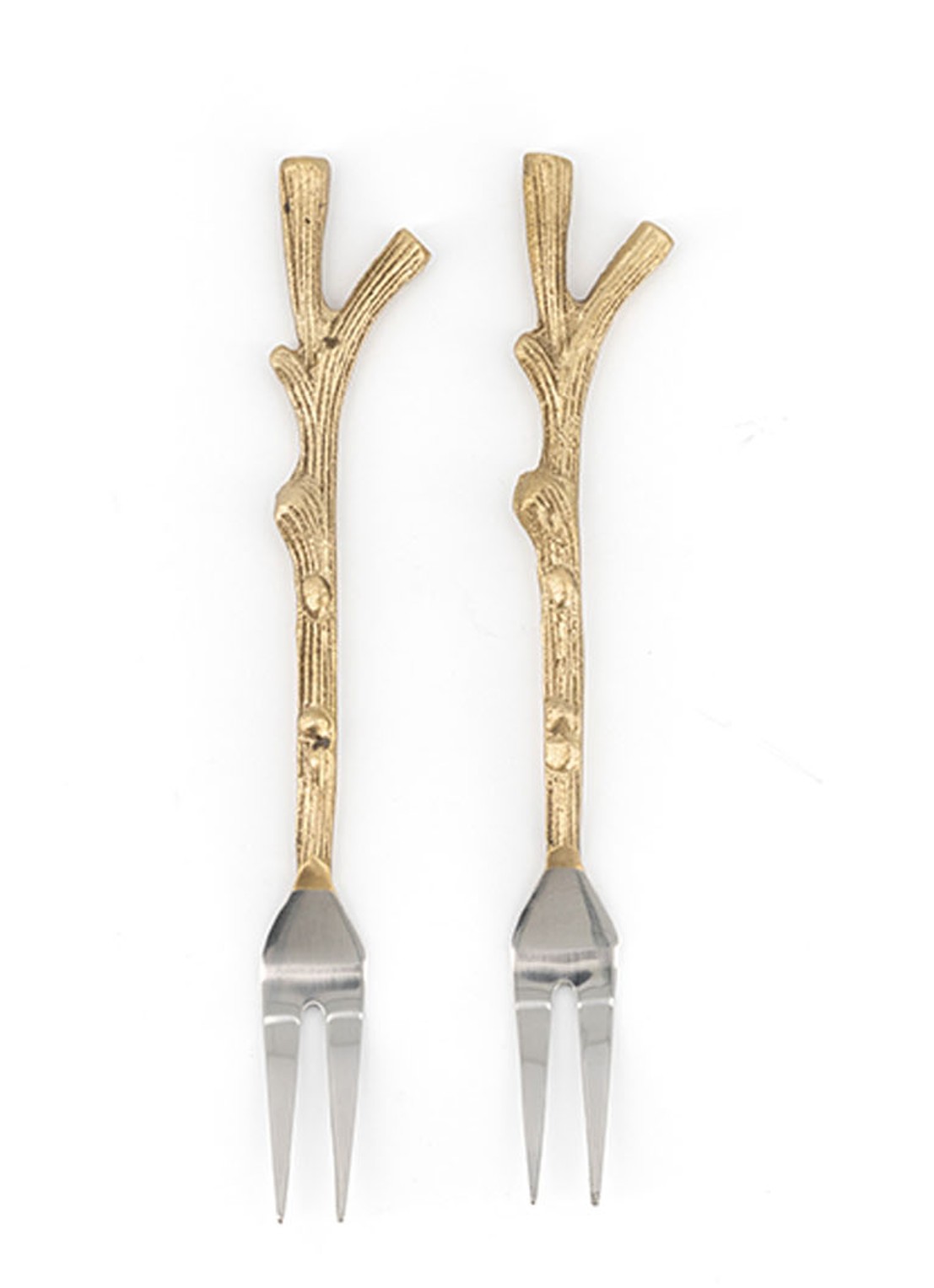 Doing Goods Twiggy cocktail vork set van 2 - voorkant 2 brons