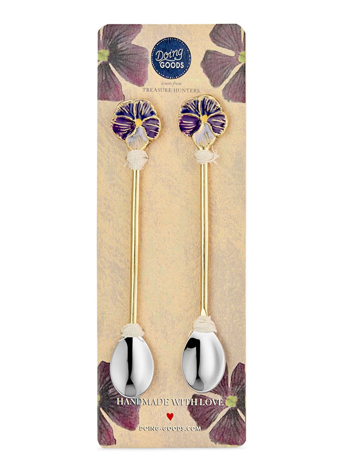 Doing Goods Valery Violet theelepel set van 2 - achterkant 3 goud