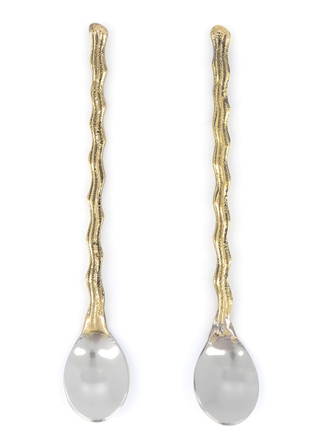 Doing Goods Wavy theelepel set van 2 - voorkant 3 goud