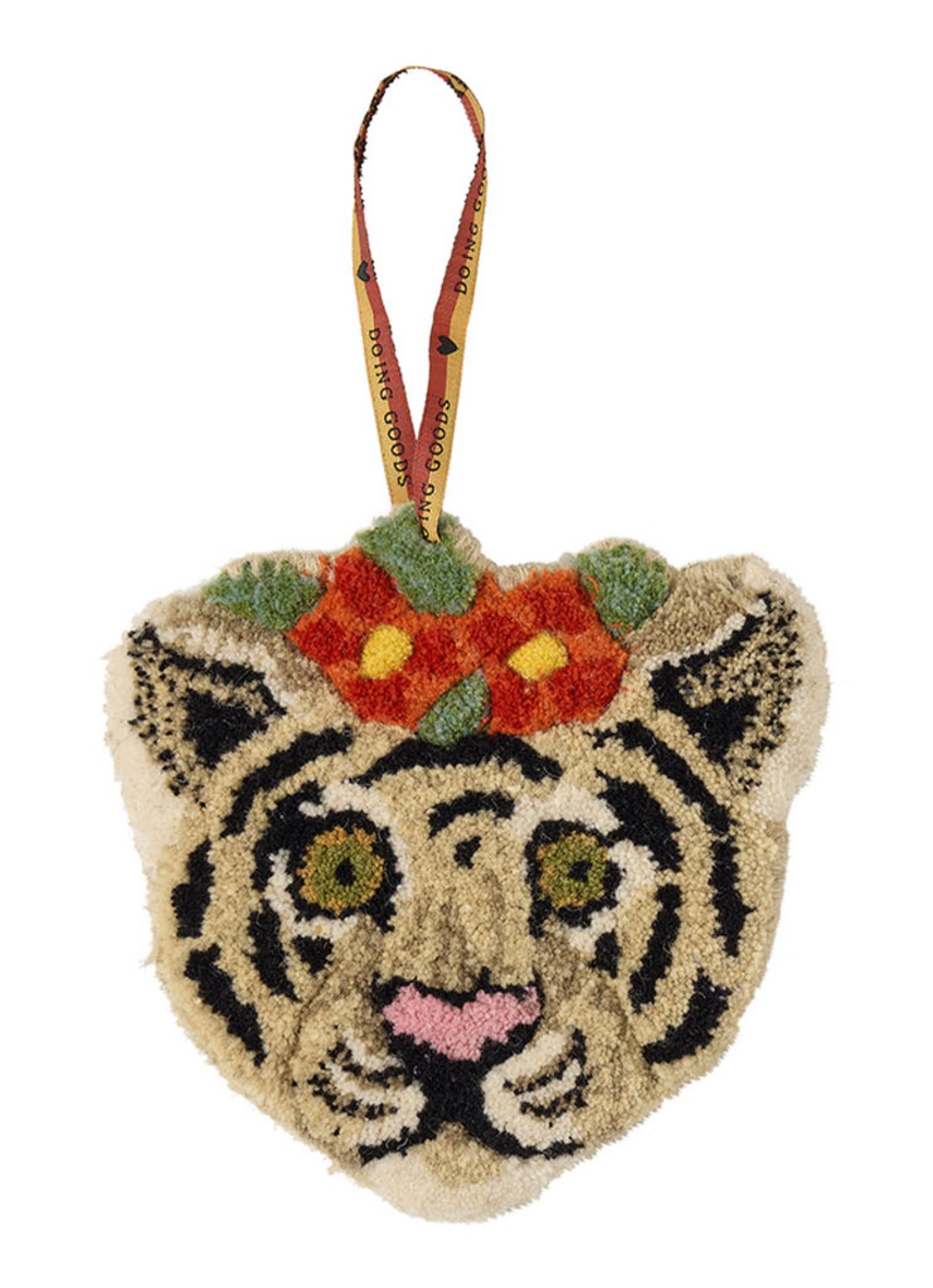 Doing Goods Witte Tijger hanger - voorkant 2 beige