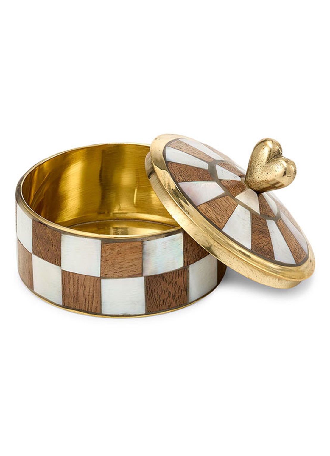 Doing Goods Woody Checkered Circus opbergdoos 5,5 cm - voorkant 4 wit