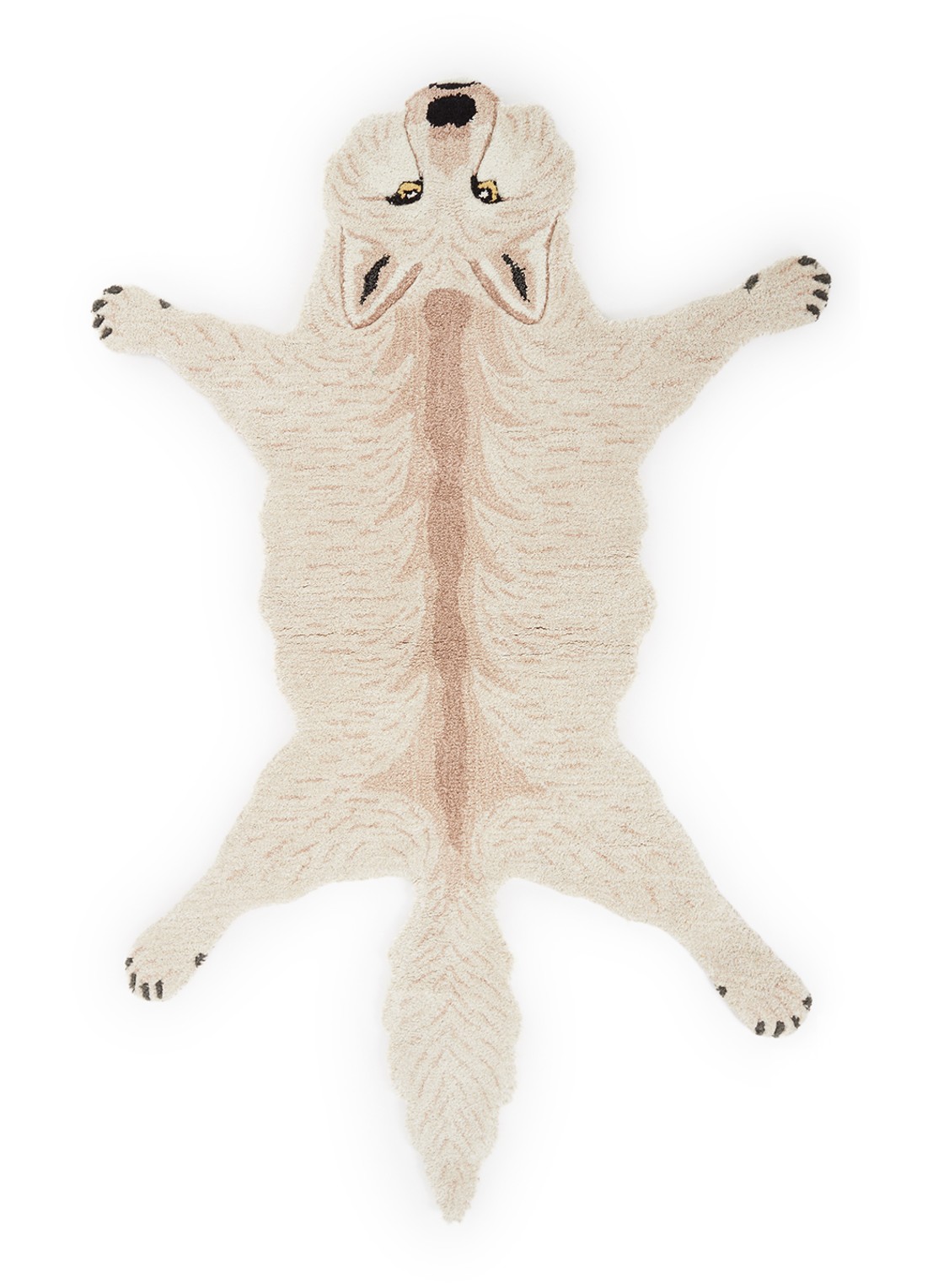 Doing Goods Woozy Wolf vloerkleed 163 x 110 cm - voorkant donkerbeige