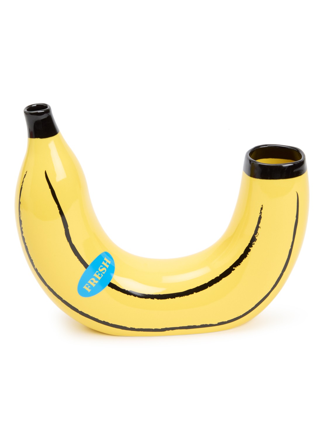 DOIY Banana vaas 18,5 cm - voorkant geel