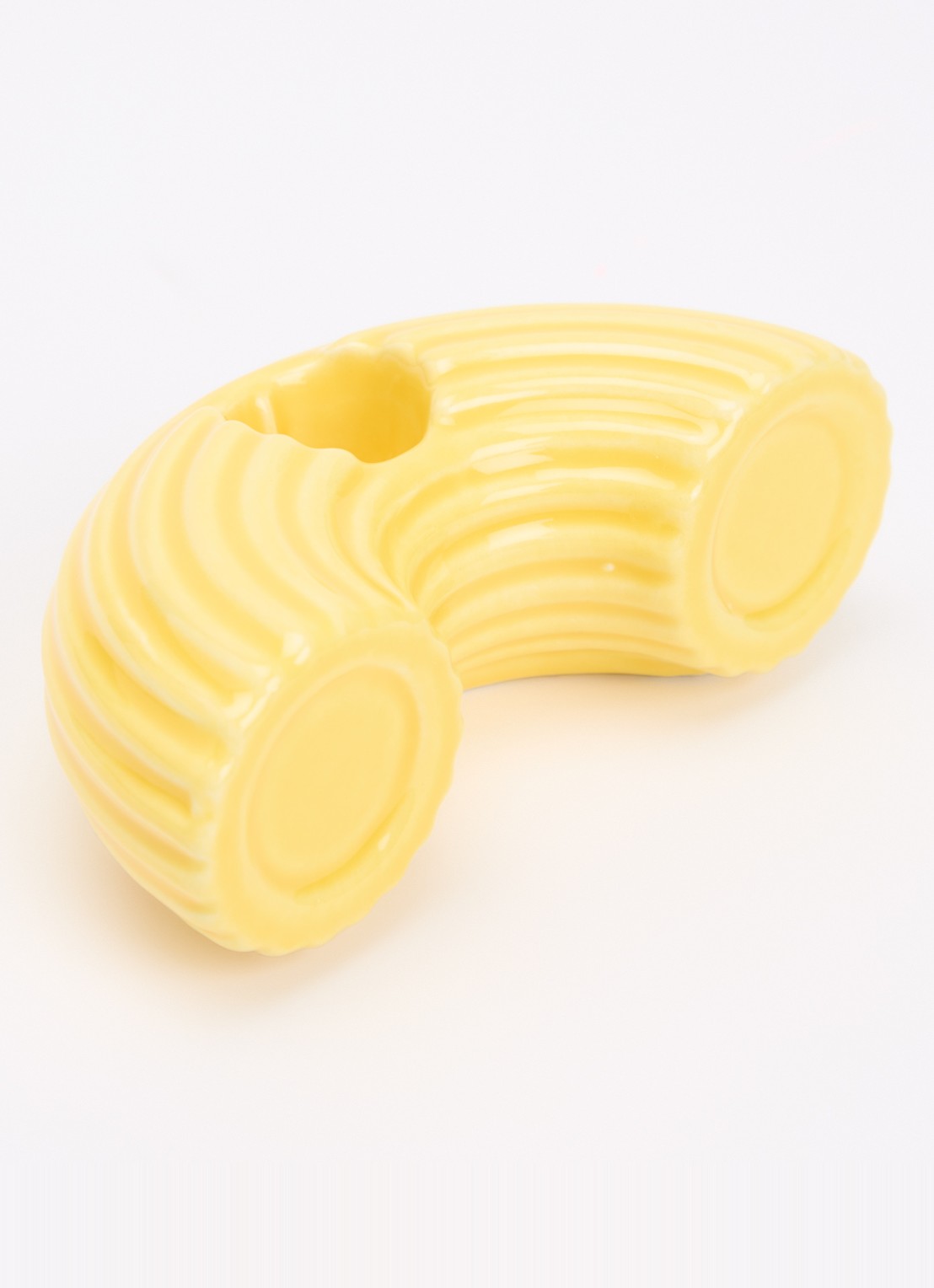 DOIY Dolce Vita Macaroni kandelaar 4 cm - voorkant 2 geel