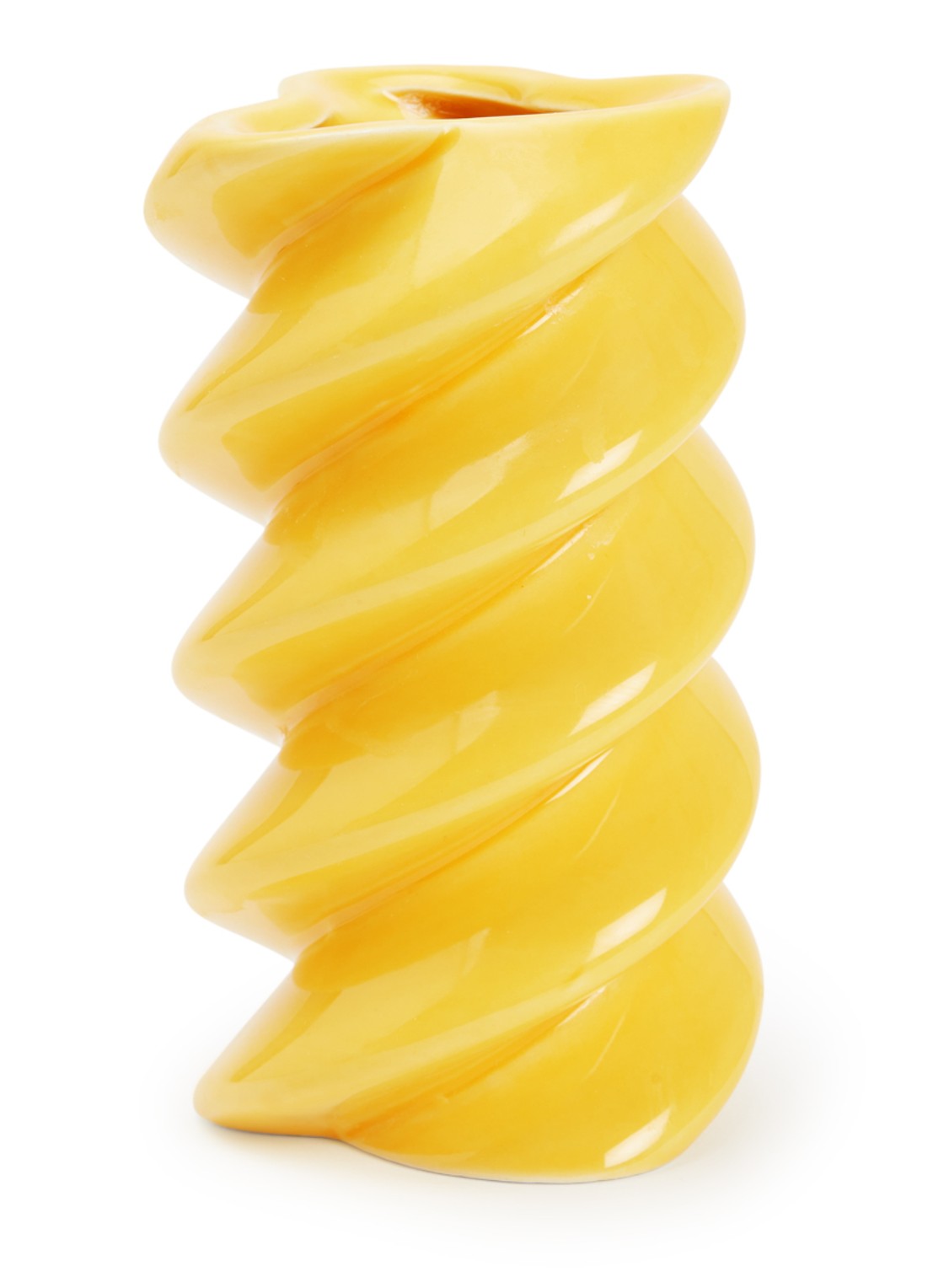 DOIY Fusilli vaas 15 cm - voorkant geel