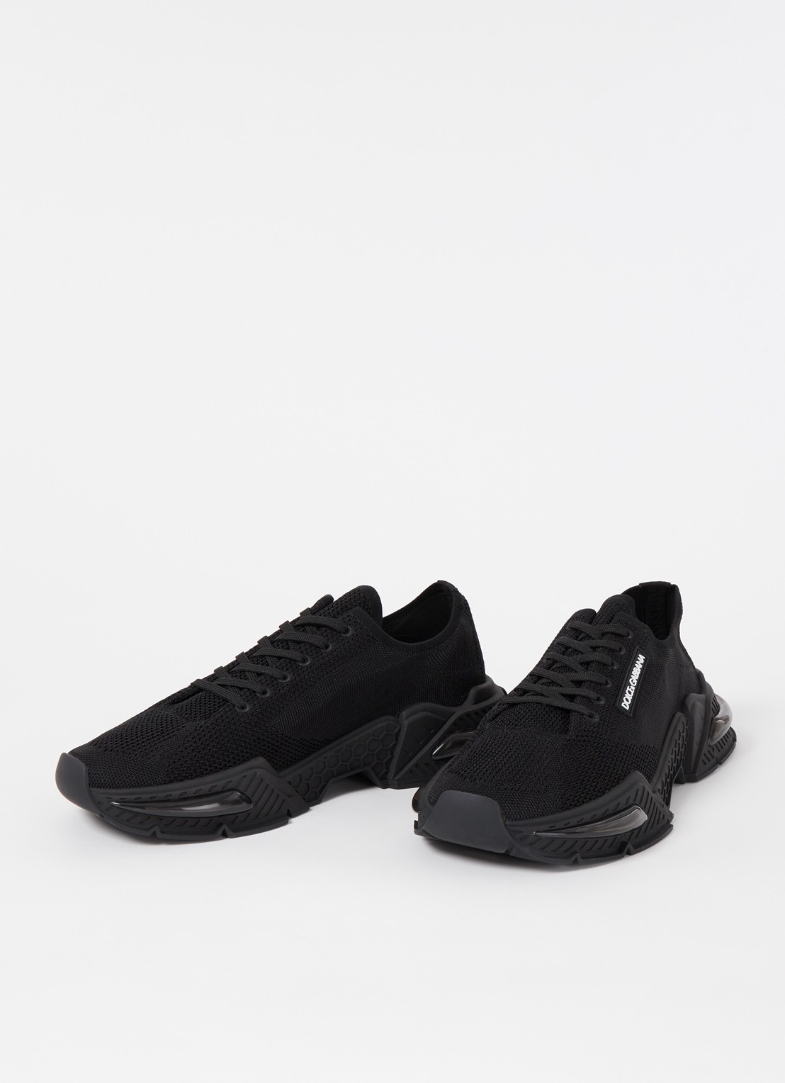Dolce & Gabbana Airmaster sneaker met gebreid bovenwerk - detail zwart