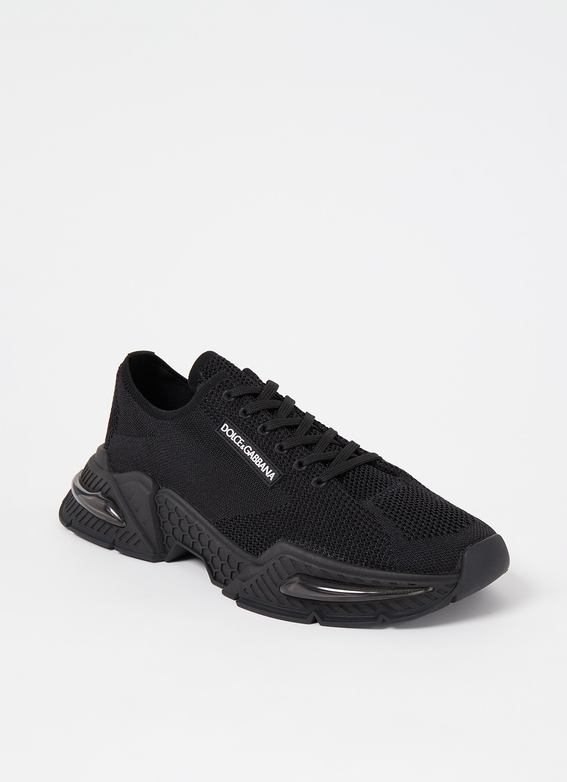Dolce & Gabbana Airmaster sneaker met gebreid bovenwerk - voorkant 6 zwart