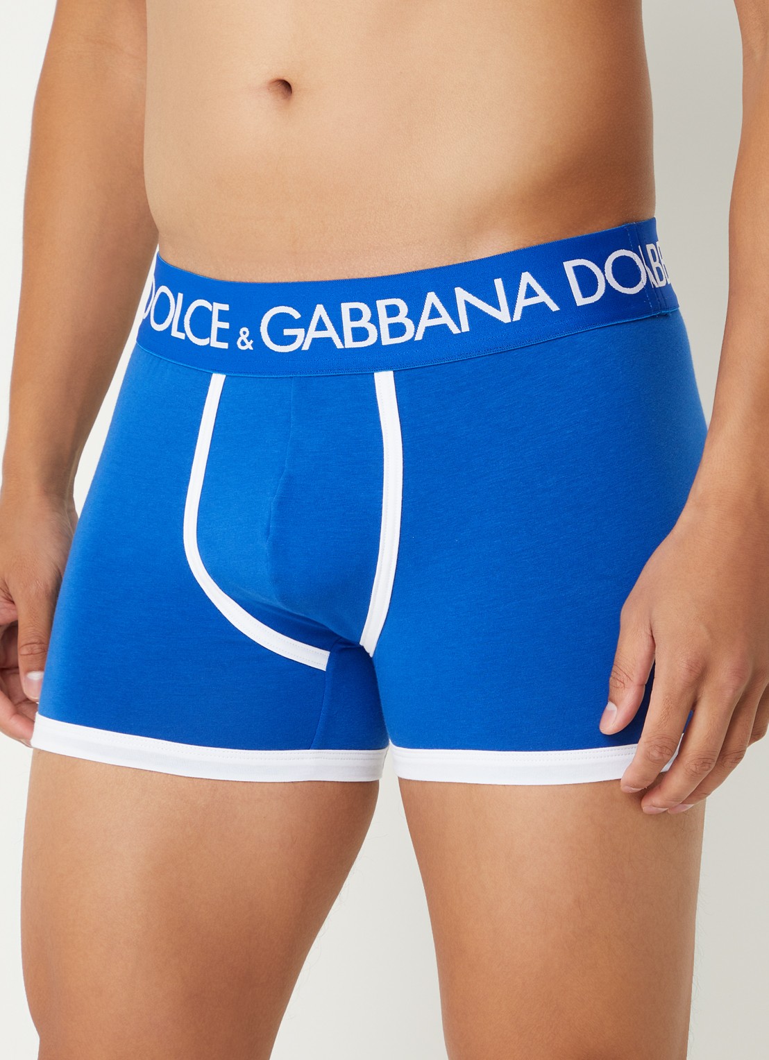 Dolce & Gabbana Boxershort met logoband - detail kobaltblauw