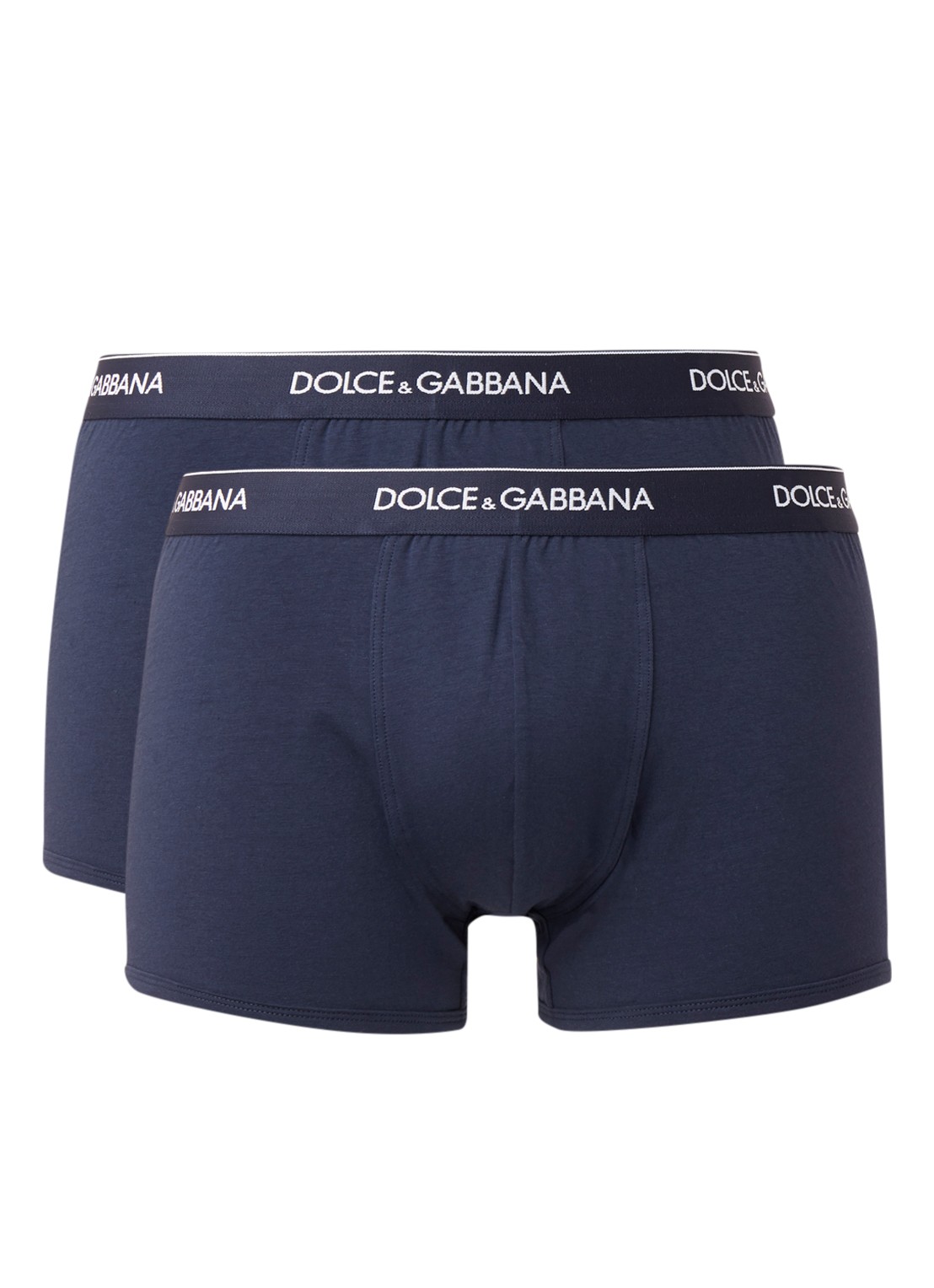 Dolce & Gabbana Boxershorts met logoband in 2-pack - voorkant 2 donkerblauw