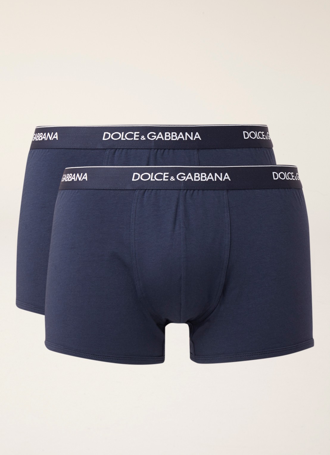 Dolce & Gabbana Boxershorts met logoband in 2-pack - voorkant 3 donkerblauw