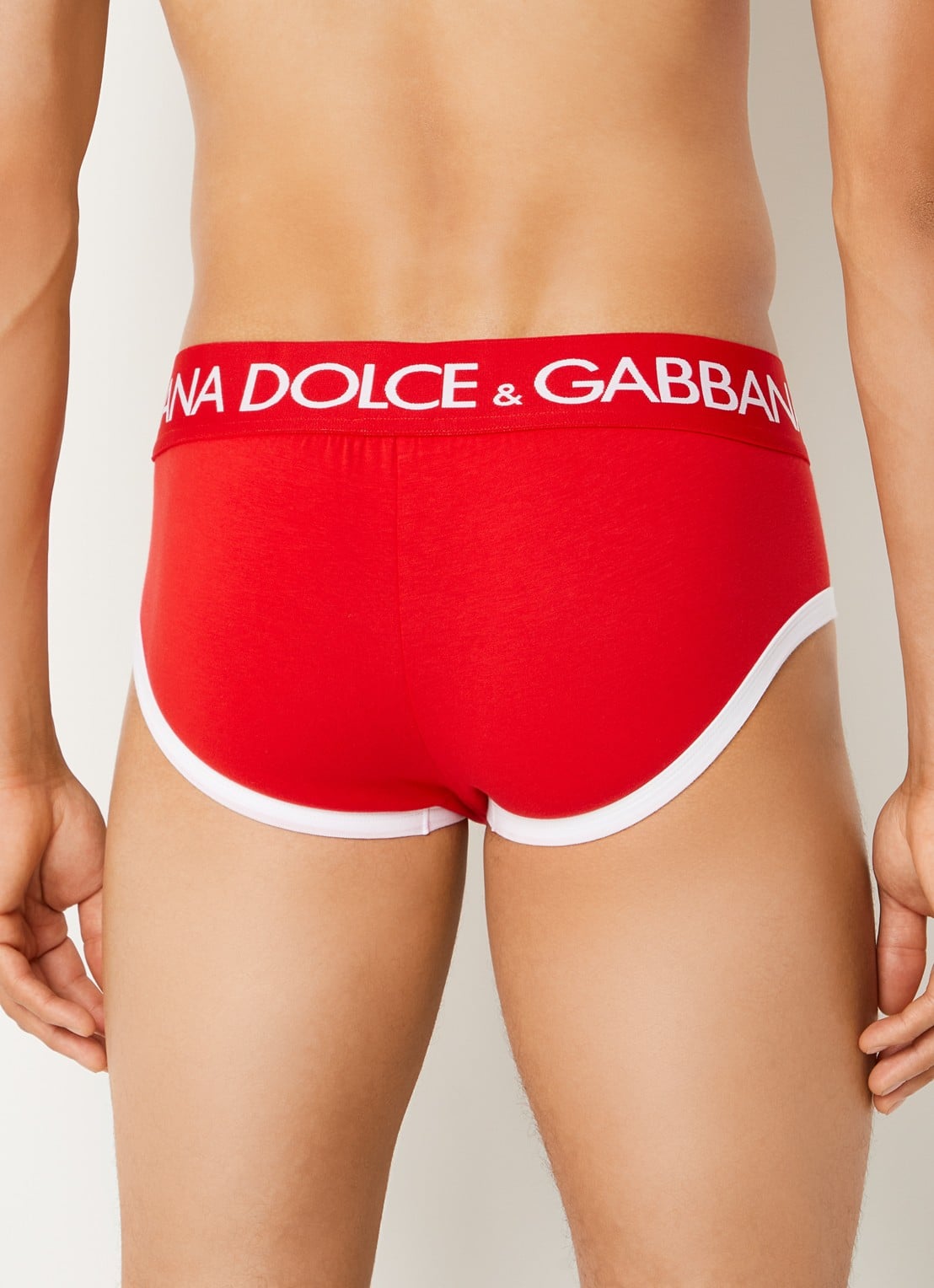 Dolce & Gabbana Boxerslip met logoband - achterkant rood