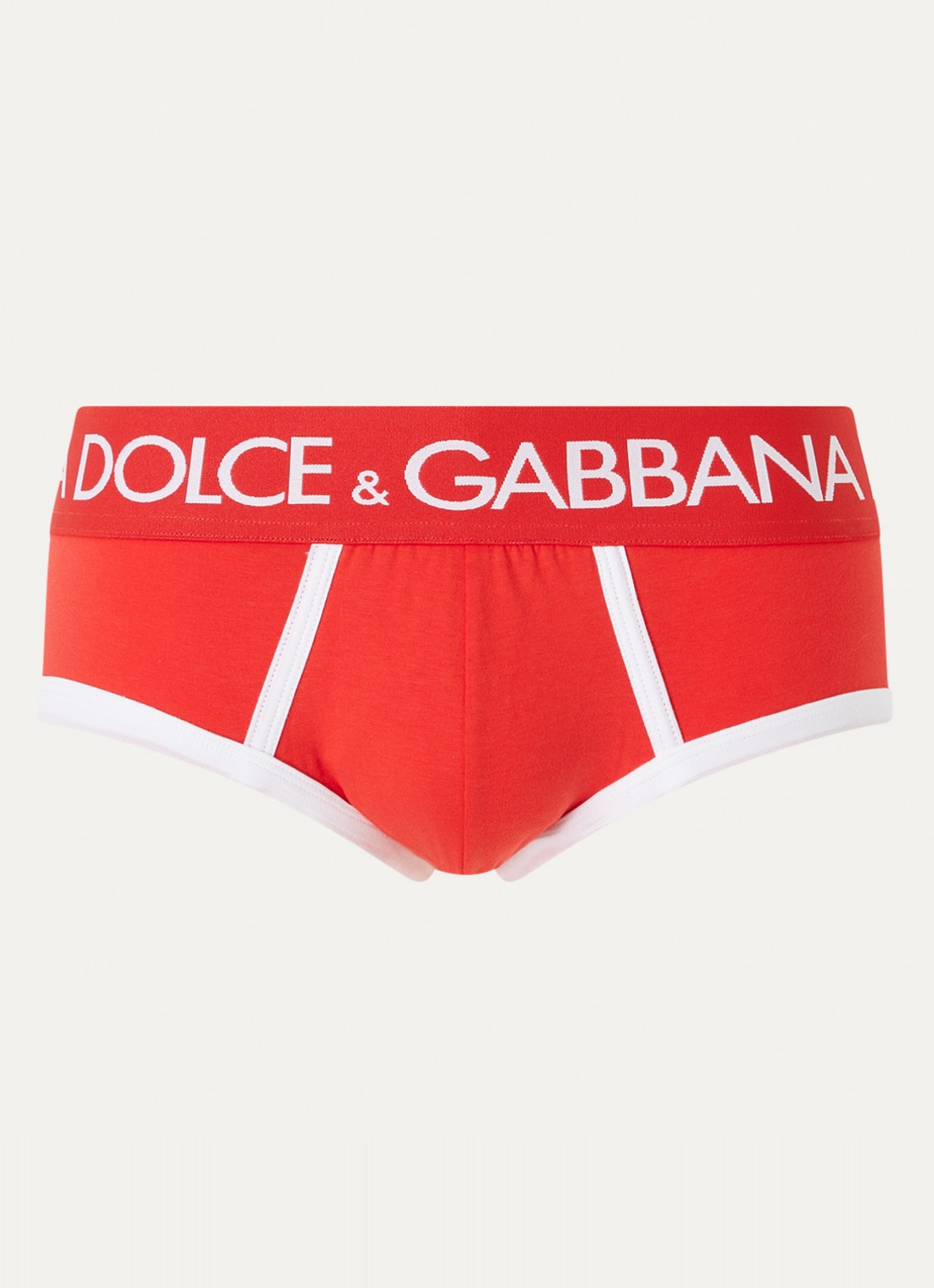 Dolce & Gabbana Boxerslip met logoband - voorkant 2 rood