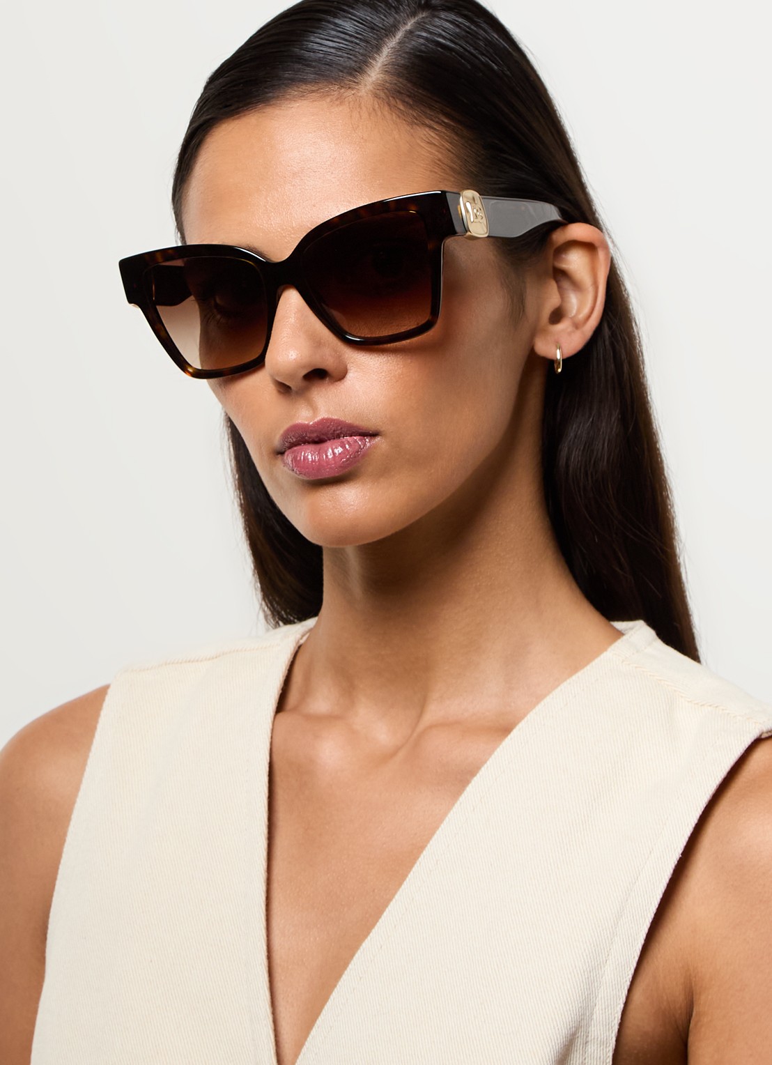 Dolce & Gabbana Butterfly zonnebril DG4470 - voorkant 2 donkerbruin