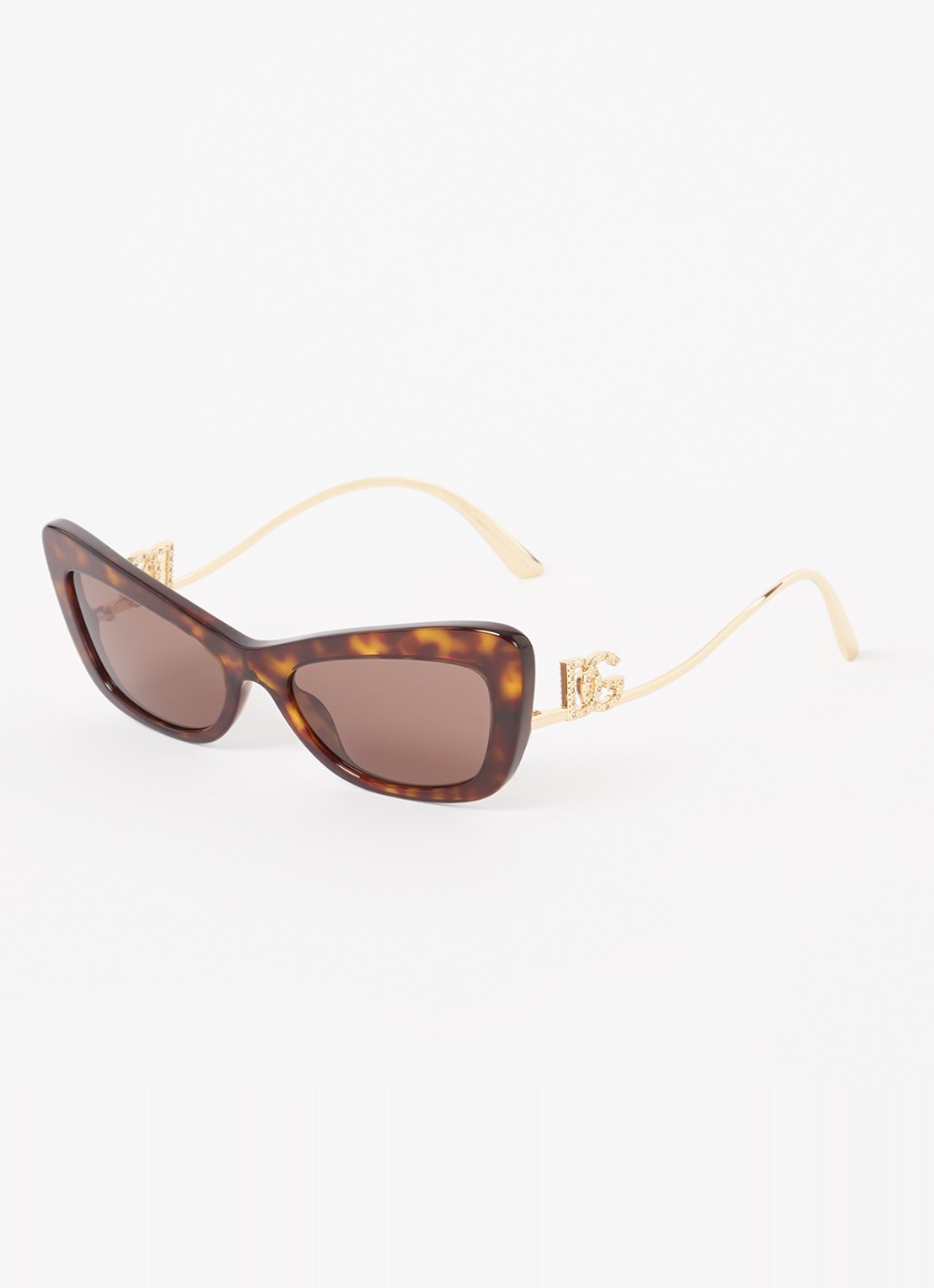Dolce & Gabbana Cat Eye zonnebril DG4467B - voorkant donkerbruin