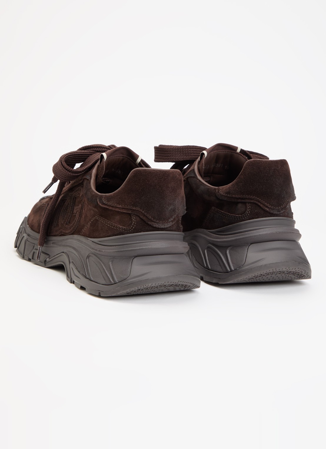 Dolce & Gabbana Country Road sneaker van kalfssuède met logo - achterkant 6 donkerbruin