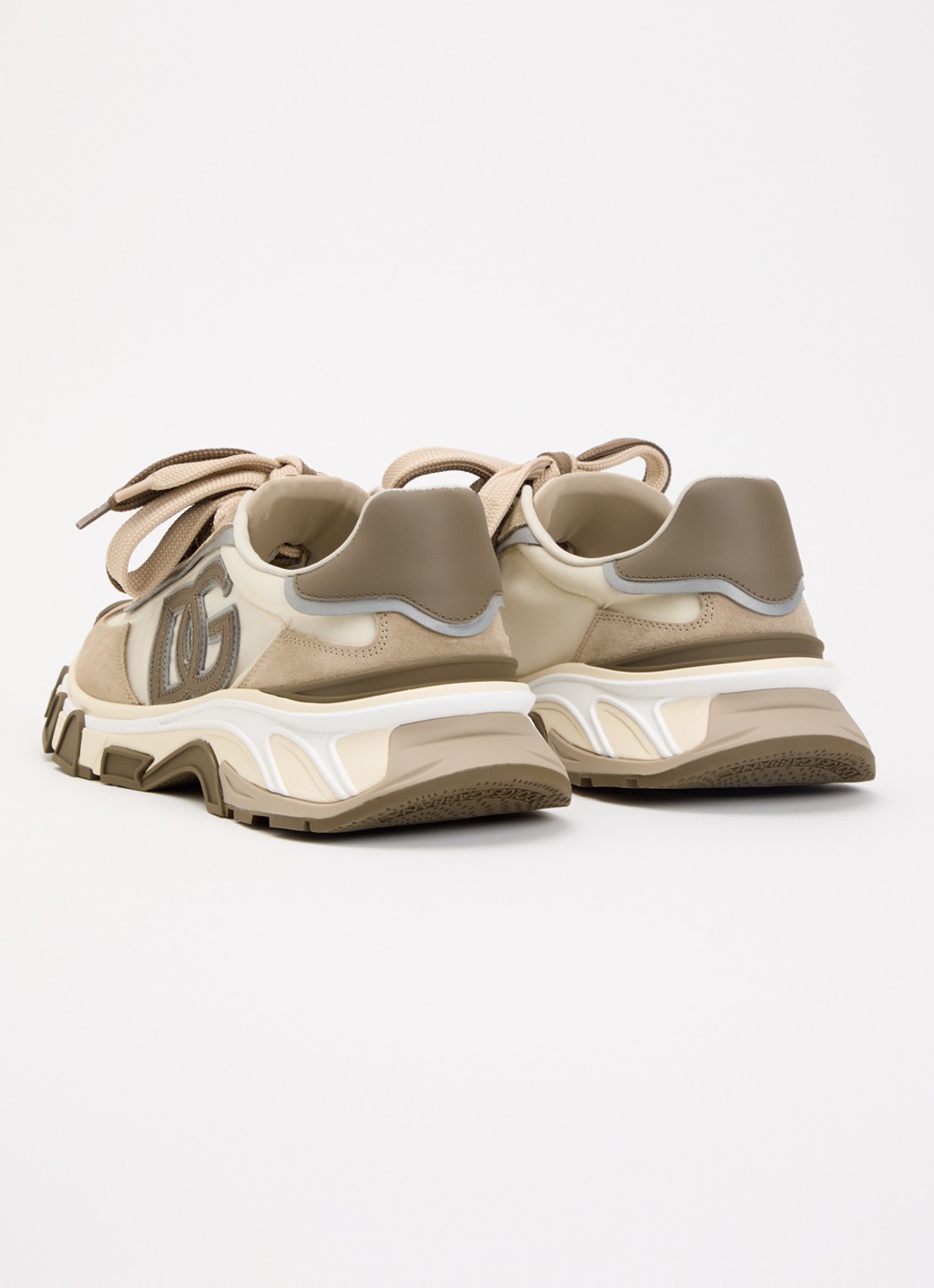 Dolce & Gabbana Country sneaker met details kalfssuède - achterkant beige