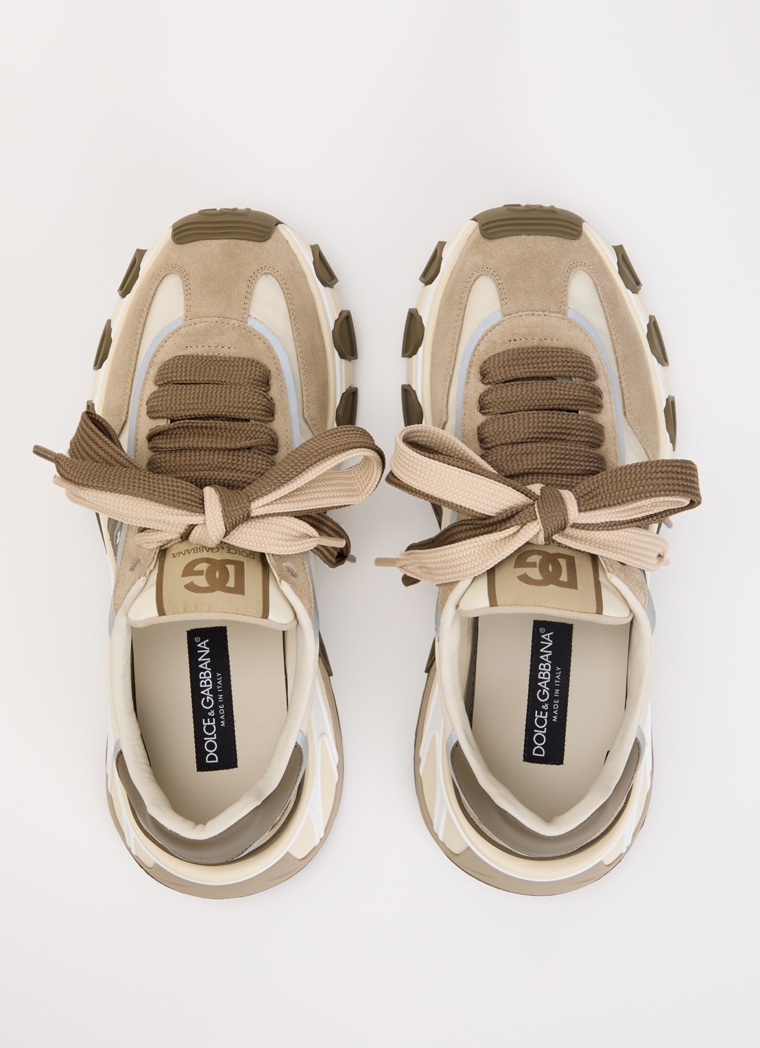 Dolce & Gabbana Country sneaker met details kalfssuède - detail 3 beige