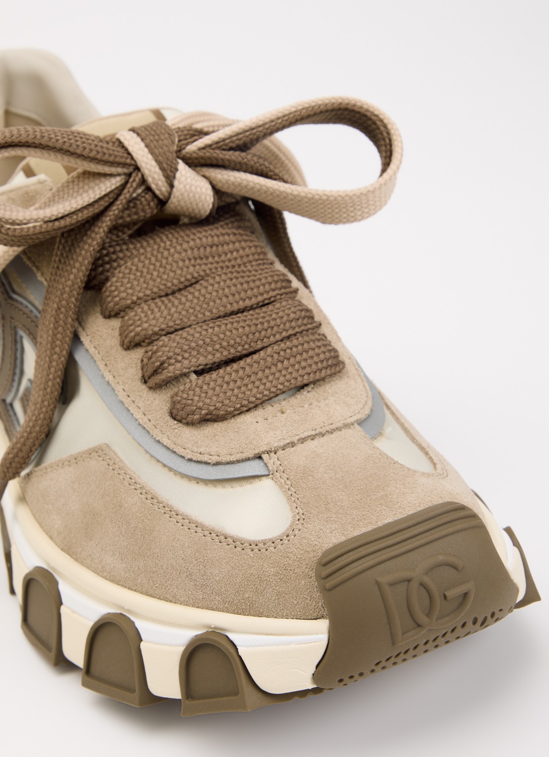 Dolce & Gabbana Country sneaker met details kalfssuède - detail 5 beige