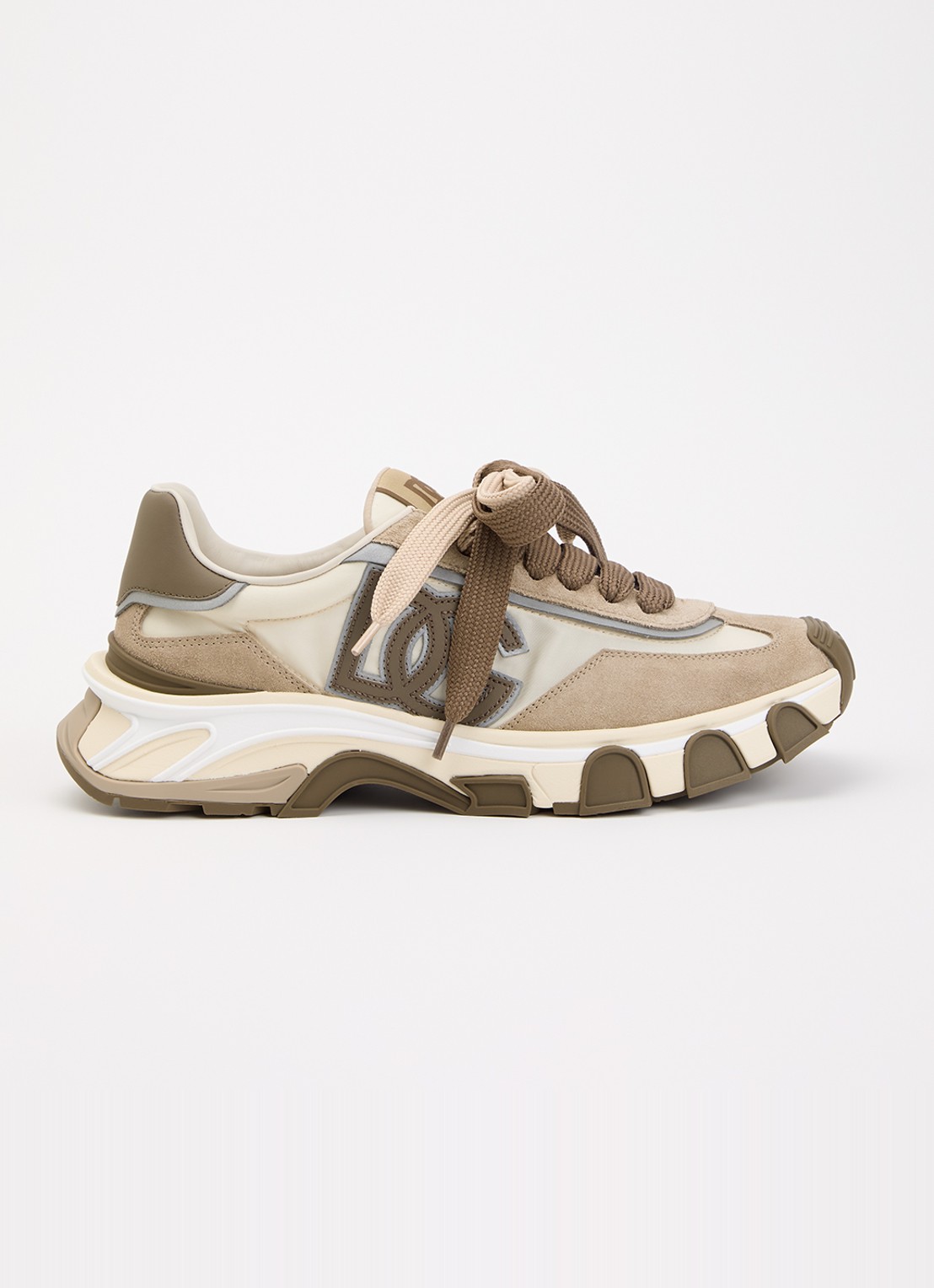 Dolce & Gabbana Country sneaker met details kalfssuède - voorkant 6 beige