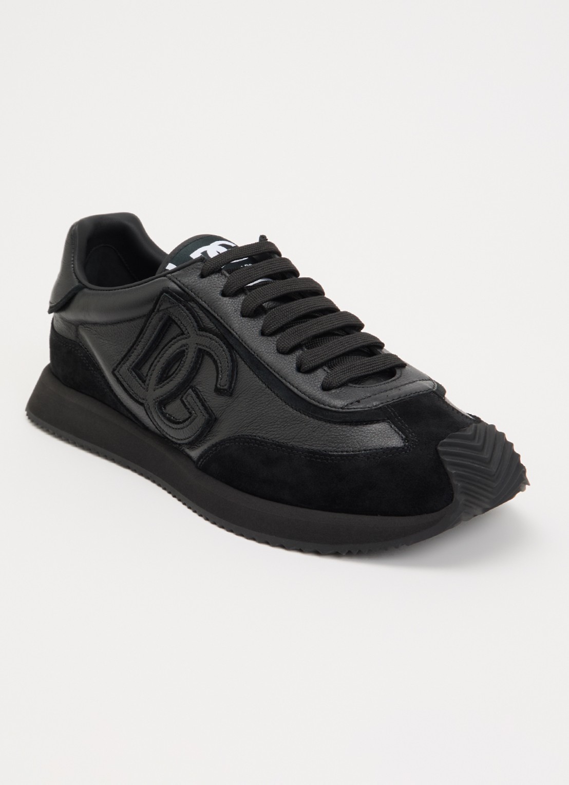 Dolce & Gabbana Cushion sneaker van kalfsleer - voorkant zwart