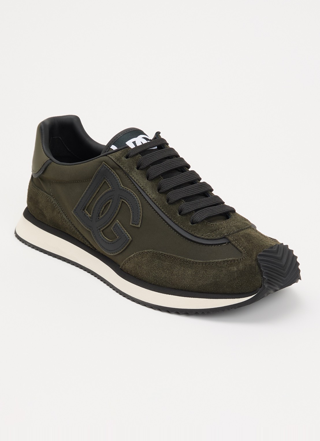 Dolce & Gabbana Cushion sneakers met kalfsleren details - voorkant 5 bronsgroen