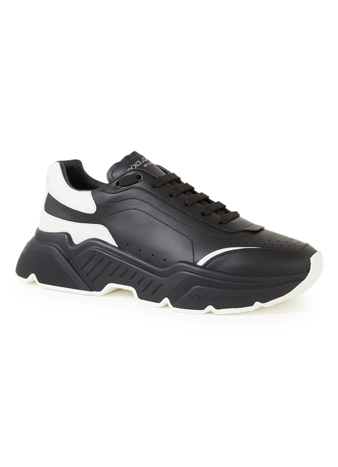 Dolce & Gabbana Daymaster sneaker van kalfsleer - voorkant zwart