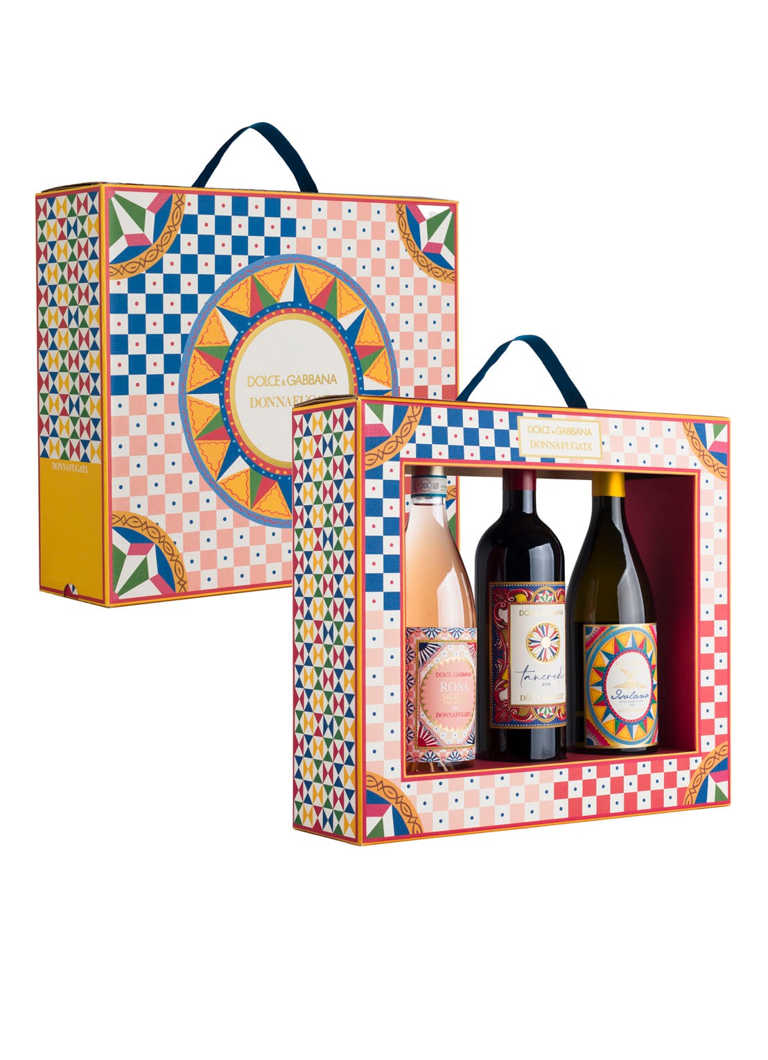 Dolce & Gabbana Giftset met rosé, witte- en rode wijn 3 × 750 ml in geschenkverpakking  - voorkant undefined