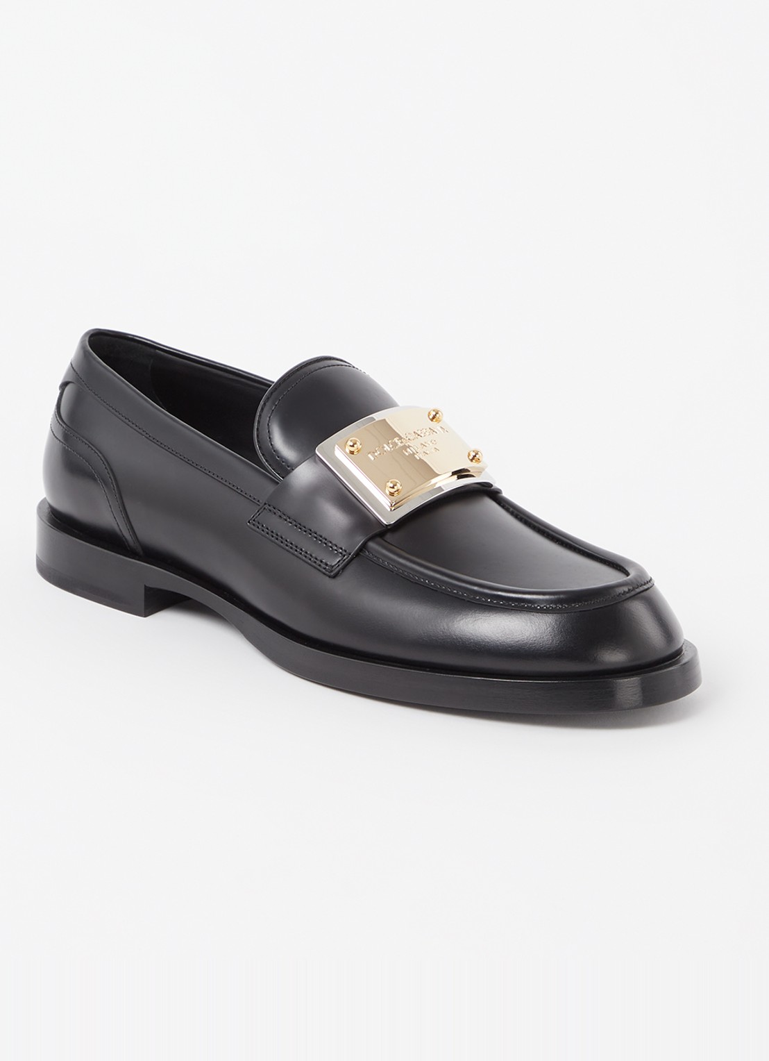 Dolce & Gabbana Miami loafer van kalfsleer - voorkant zwart